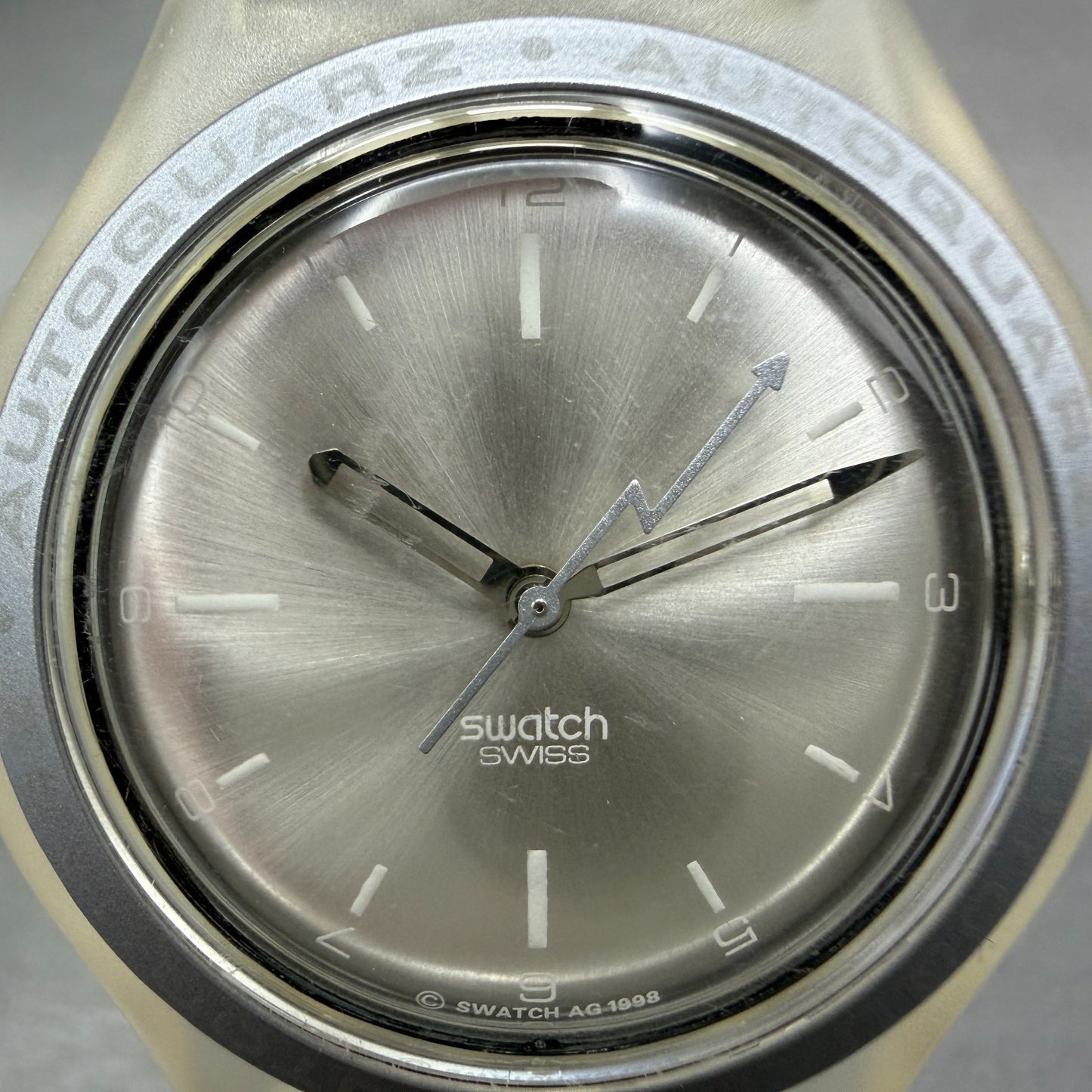 Swatch Auto Quartz Less Is More Watch Unisex 37mm Silver Dial Clear STK100 PARTS2