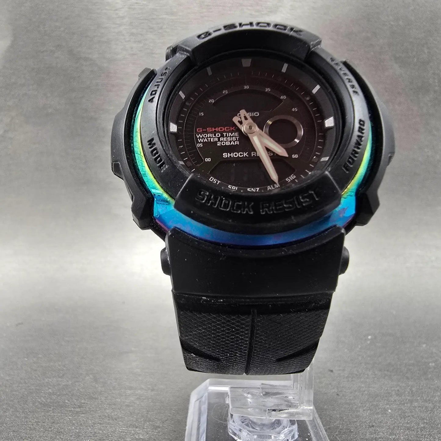 Casio G-Shock G-306X Watch Men 47mm Black Rainbow Alarm Analog Digital New Batt5