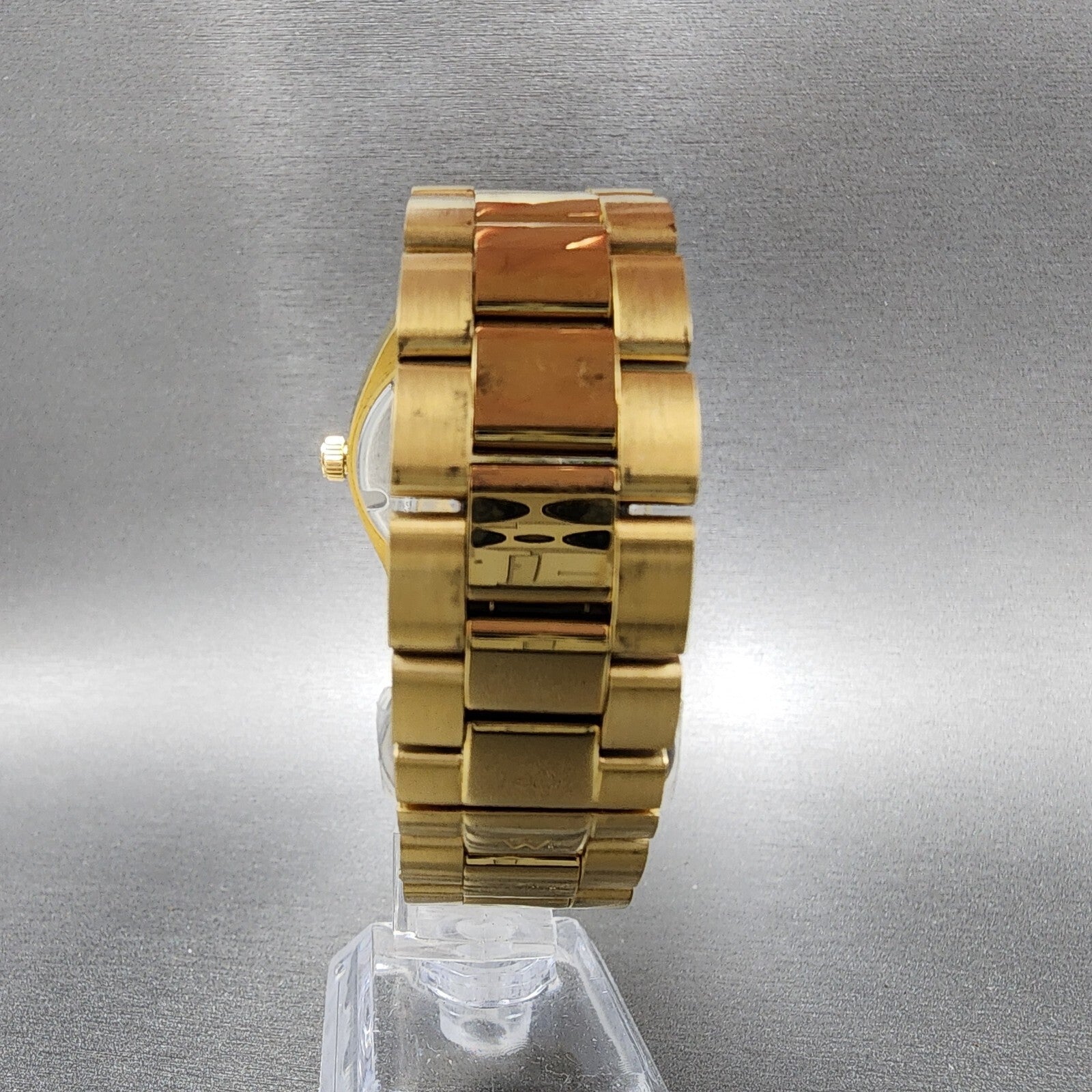 Movado Heritage Datron Watch Men 39mm Blue Dial Gold Tone Date Round 36501437