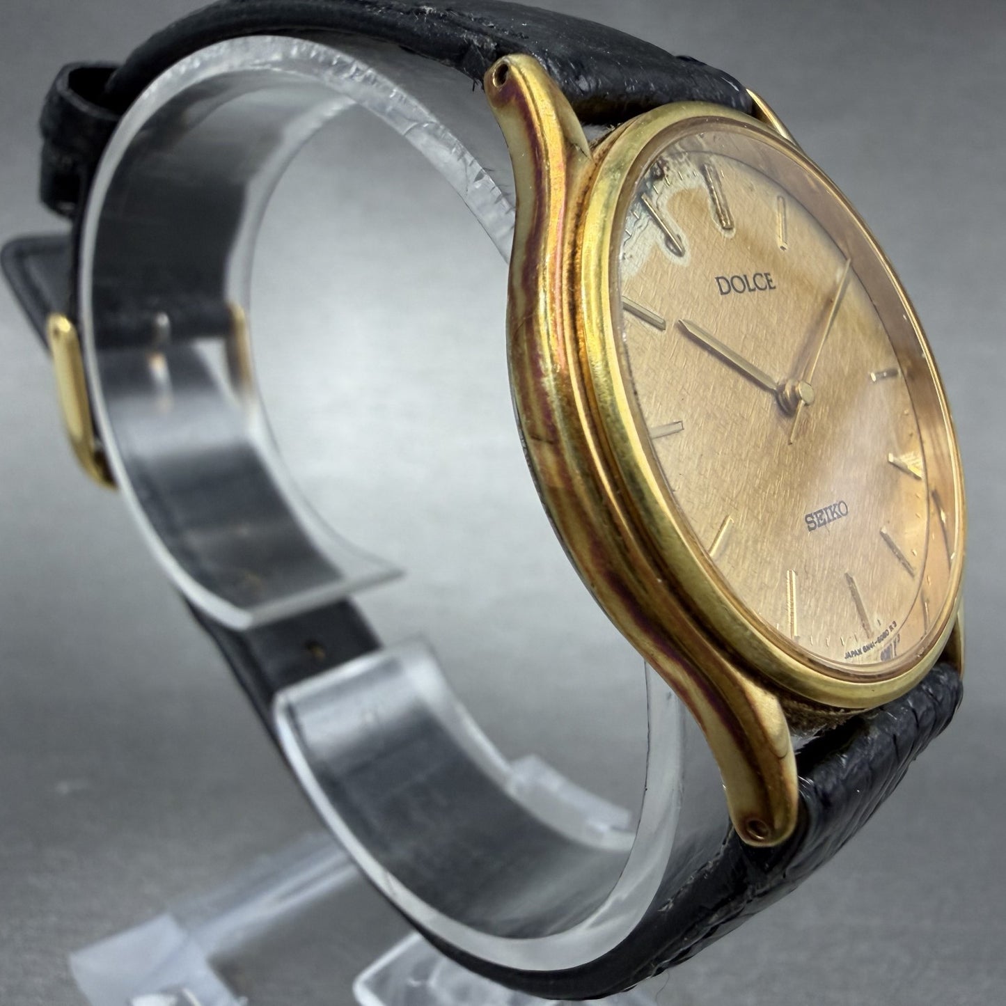 Seiko Dolce Watch Men 32mm Champagne Dial Gold Tone 8N41-6060 New Battery3