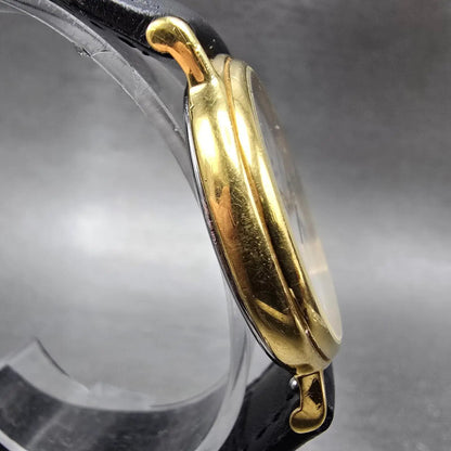 Movado Watch Men 34mm White Dial Gold Tone Round 87-59-885 New Battery LP3