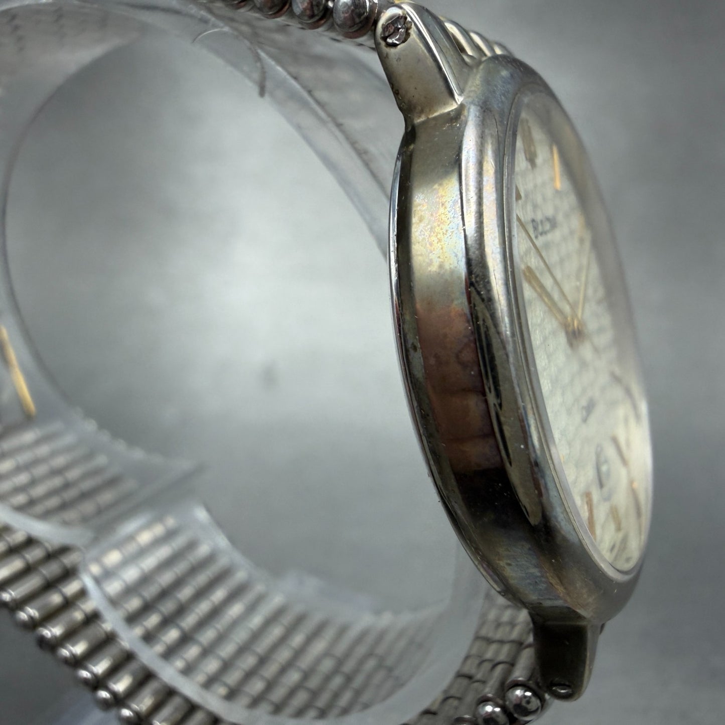 Bulova Watch Men 33mm Champagne Dial Two Tone Date Round New Battery Bracelet3
