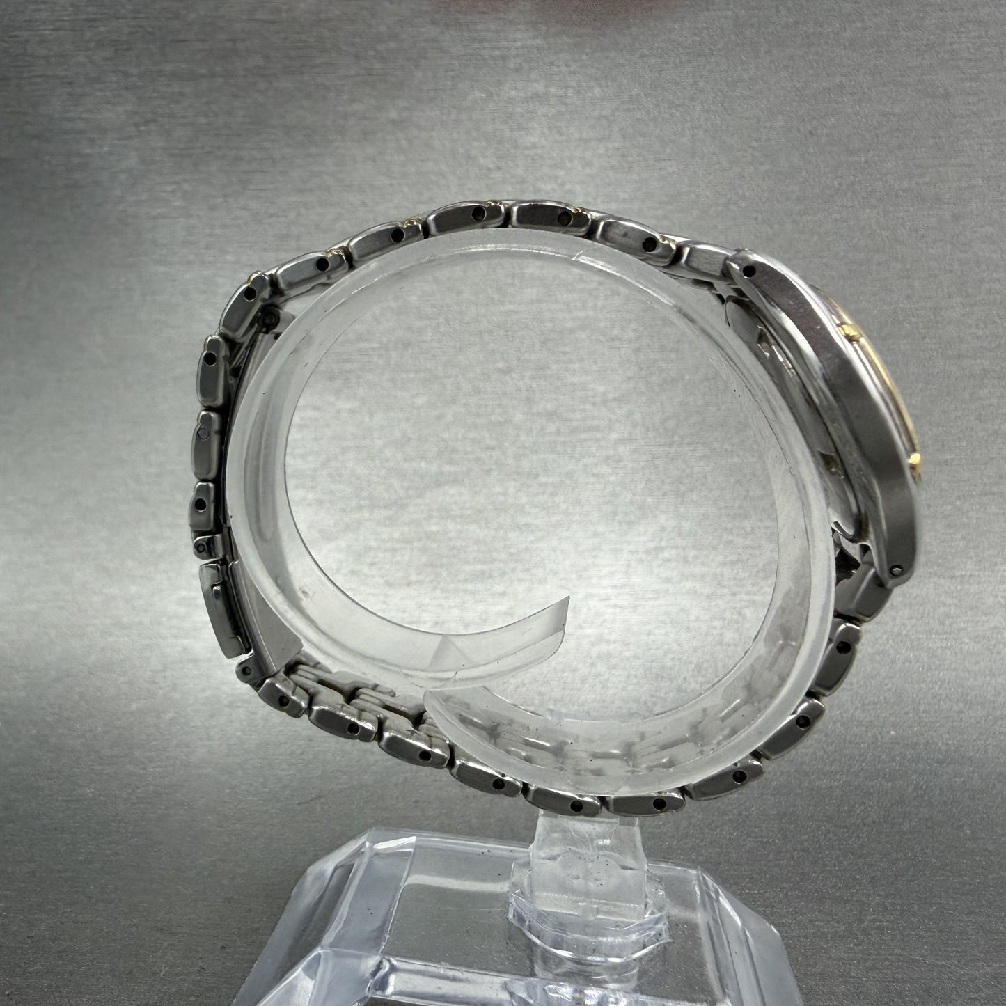 Seiko Watch Women 26mm White Dial Two Tone Date Round 7n82-0599 New Battery JKGL8