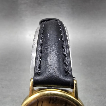 Seiko Watch Women 23mm Gold dial Gold Round 1400-0049 New Battery VTG4