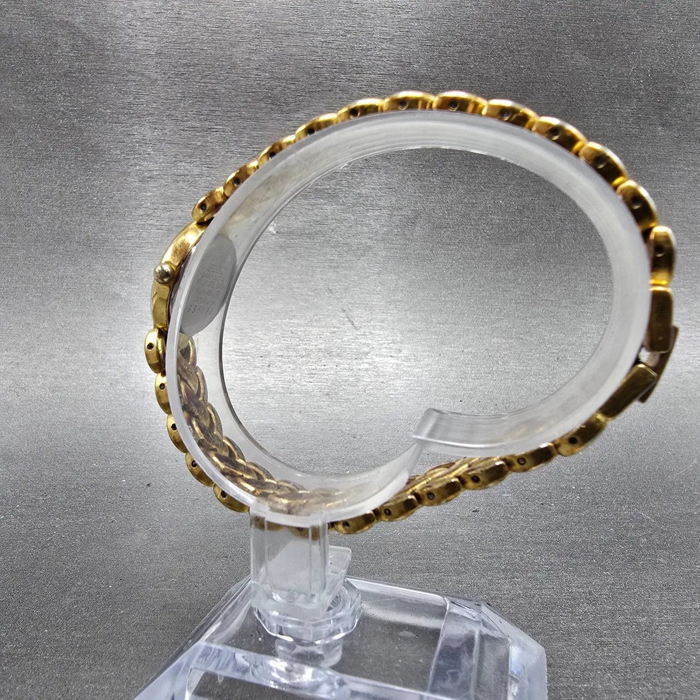Seiko Watch Women 17mm Black Dial Gold Tone Oval 1F20-5B50 New Battery Vintage6
