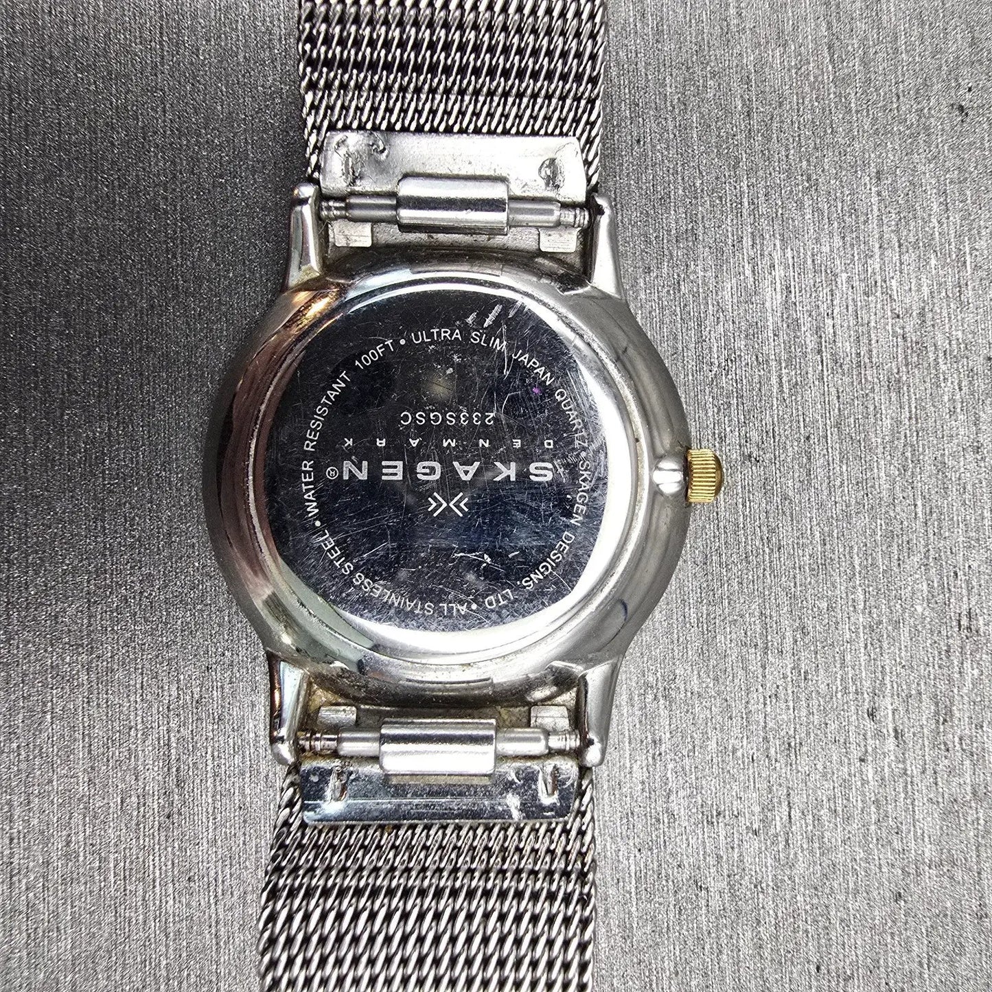 Skagen Watch Women 28mm Silver Dial Silver Tone Round 233SGSC New Batt G10