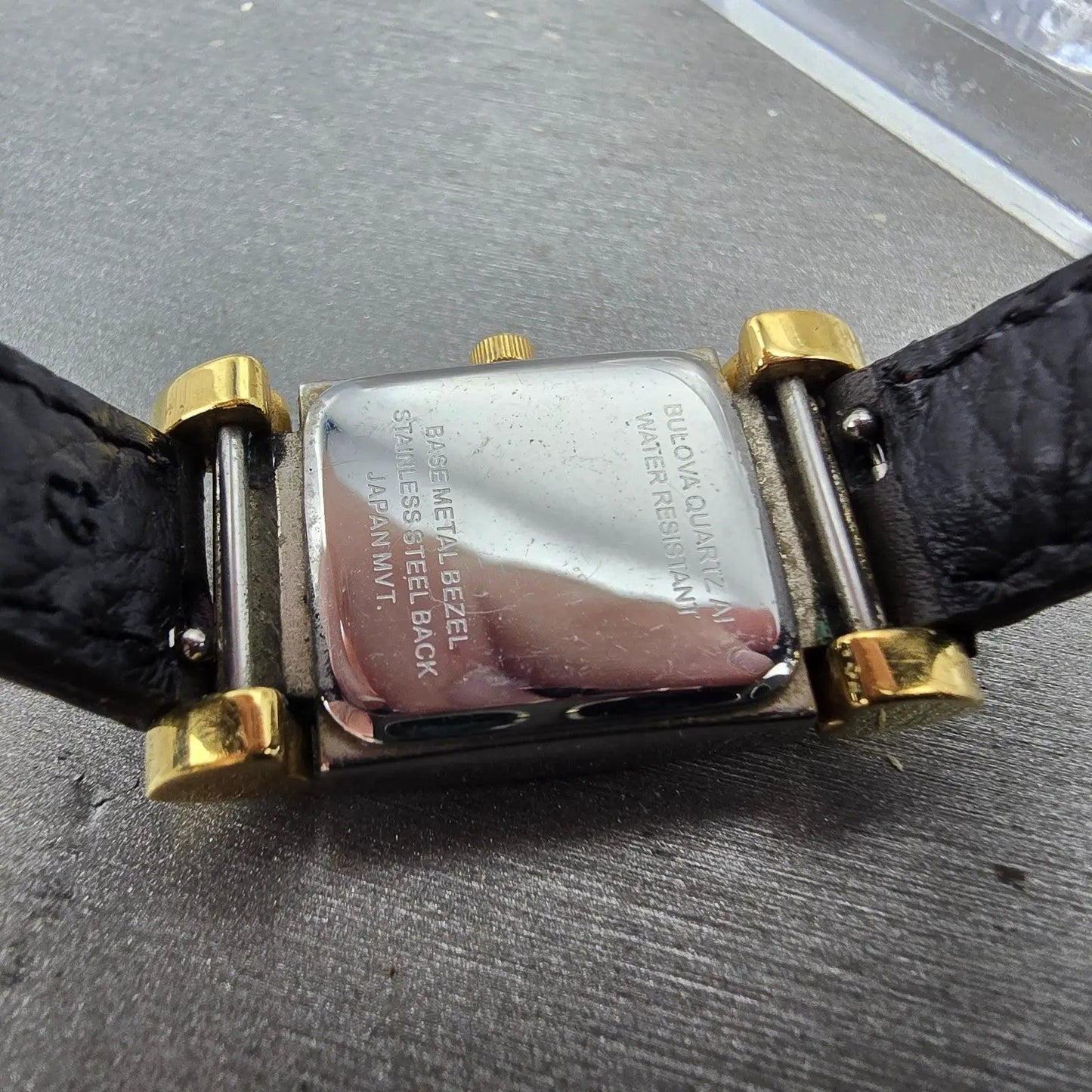 Bulova Tank Watch Women 18mm MOP Dial Two Tone Heart Rectangle 98T44 New Battery9