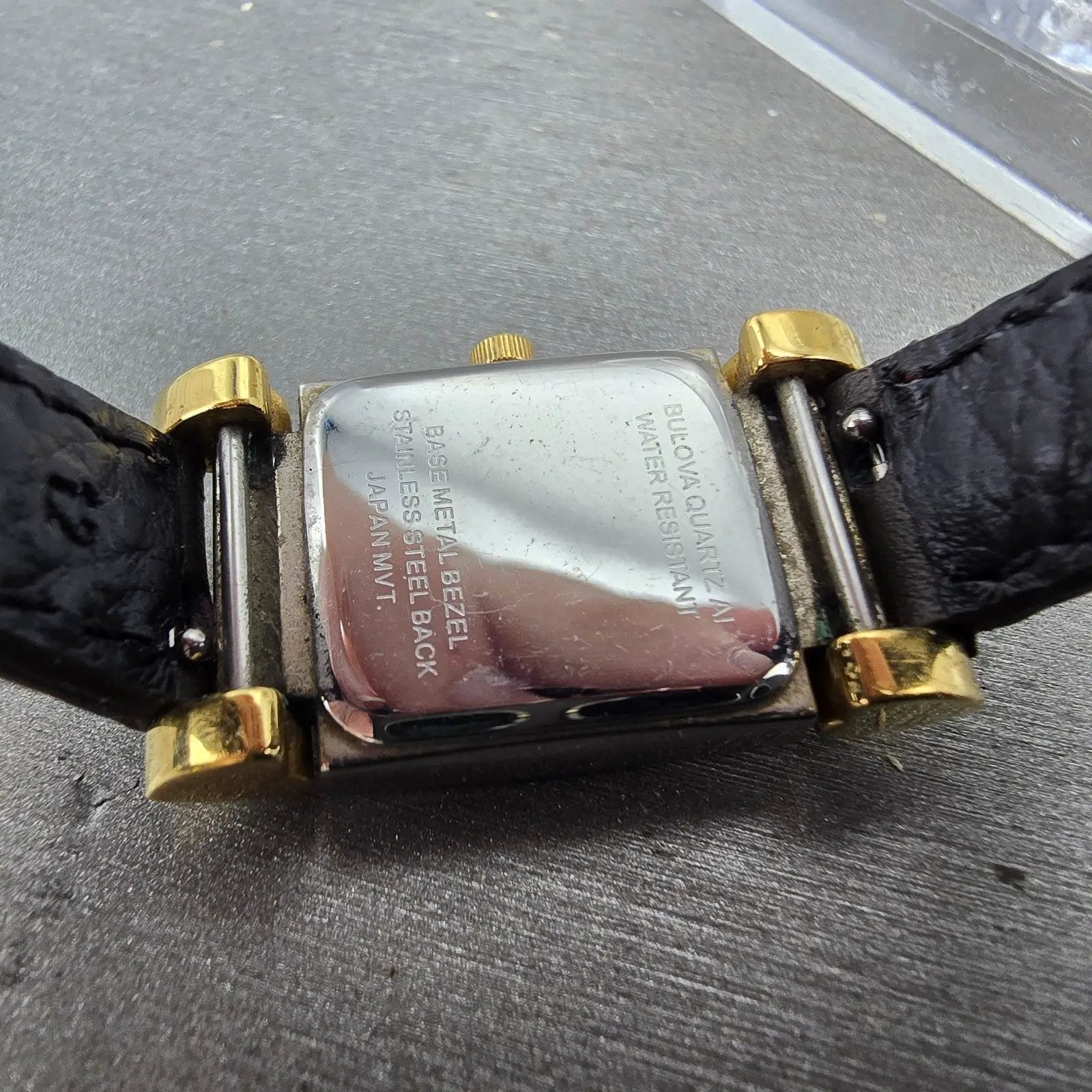 Bulova Tank Watch Women 18mm MOP Dial Two Tone Heart Rectangle 98T44 New Battery9