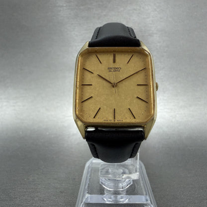 Seiko Tank Watch Men 27mm Champagne Dial Gold Tone 74315049 New Battery5