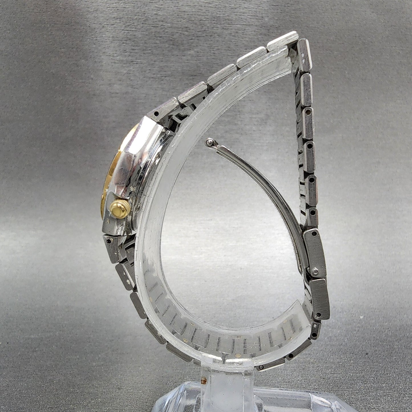 Seiko SQ 100 Watch Women 25mm Gray Dial Two Tone Daydate Octagon New Battery6