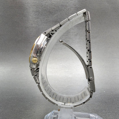 Seiko SQ 100 Watch Women 25mm Gray Dial Two Tone Daydate Octagon New Battery6
