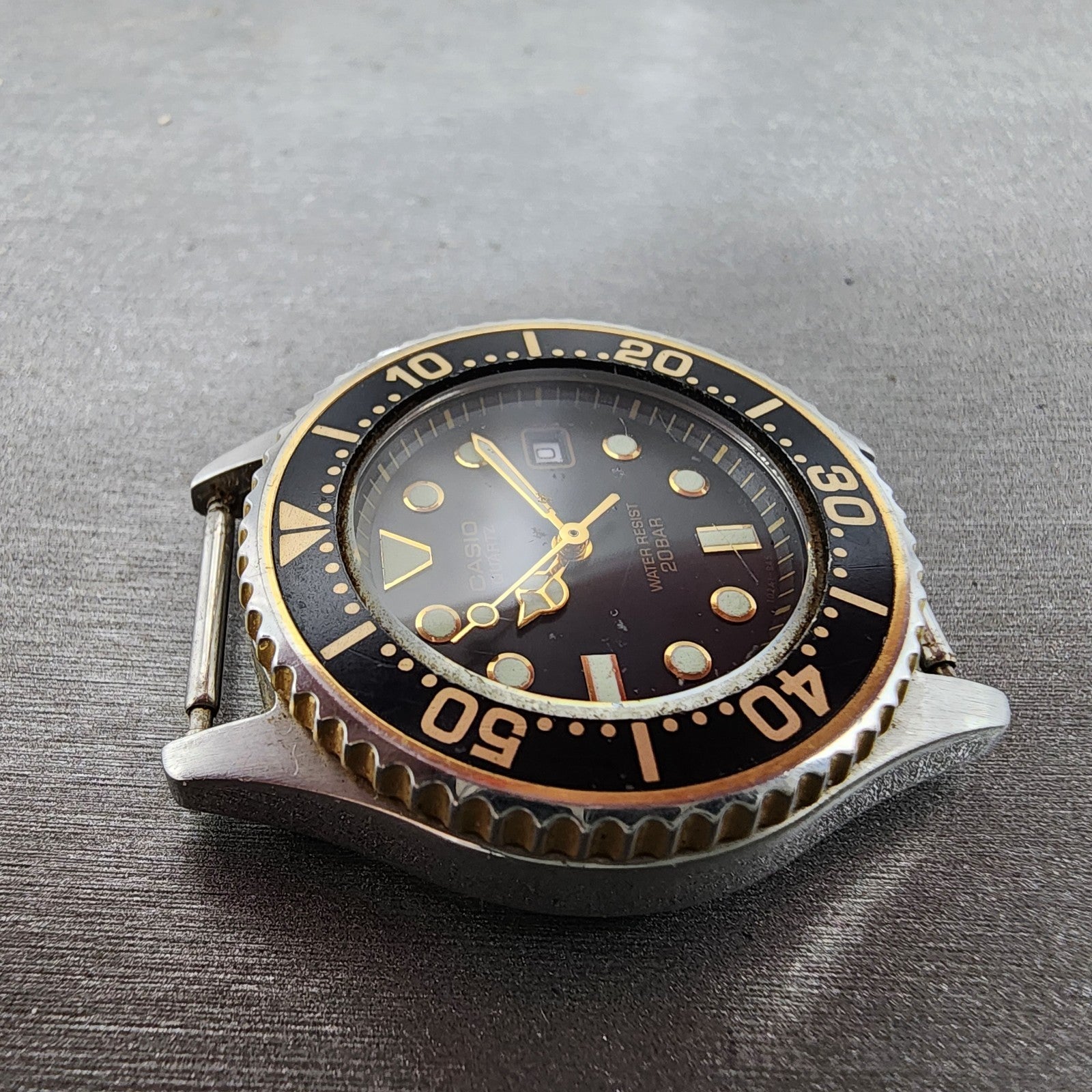 Casio Dive Watch Women 32mm Black Dial Two Tone Date Round LD700 New Battery3