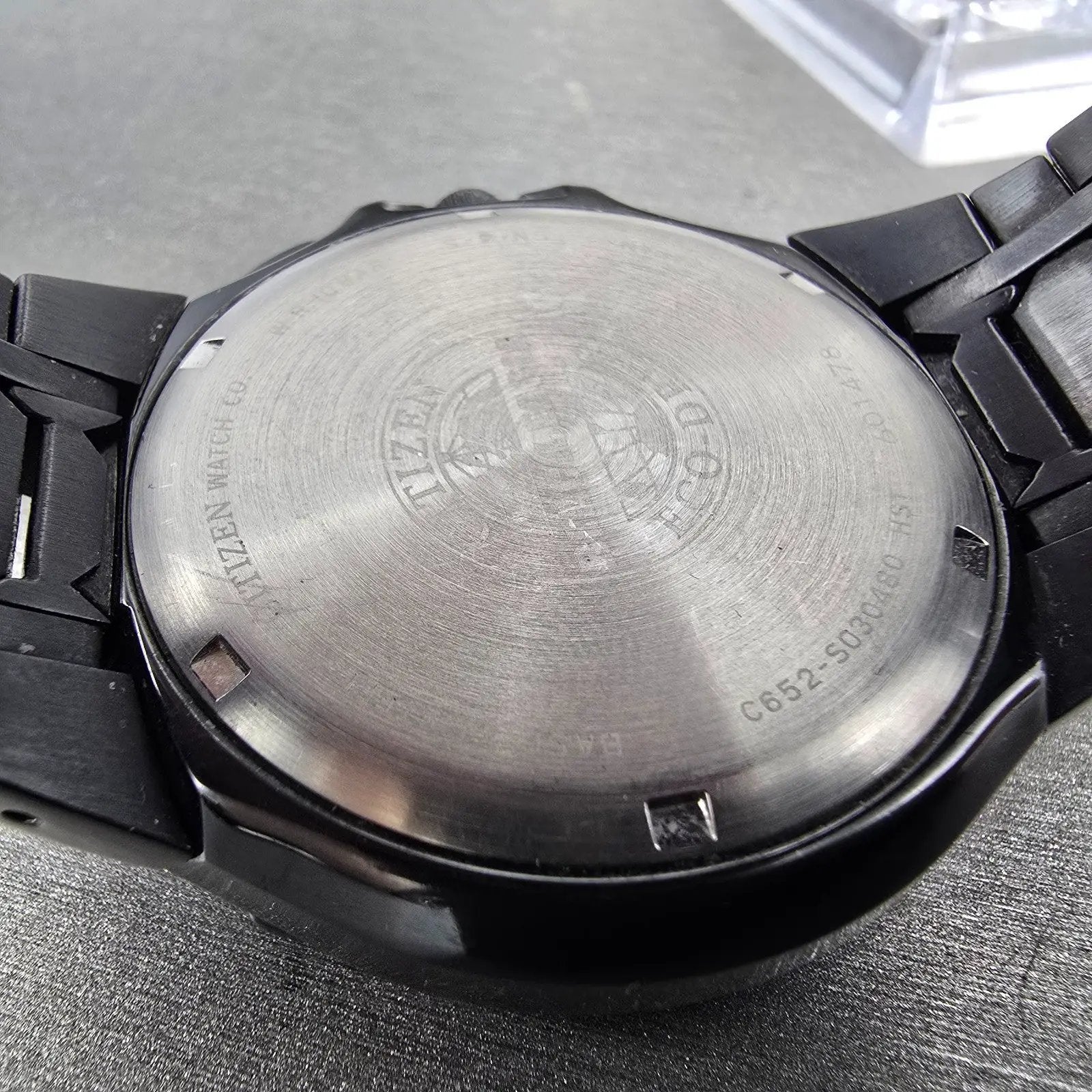 Citizen Eco-Drive Skyhawk Watch Men 43mm Black Alarm Chronograph Runs JR3155-54E9