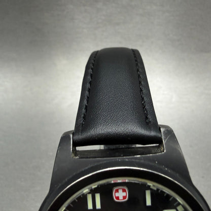Wenger Watch Men 41mm Black Dial Black Tone Date 7281X Round New Battery4