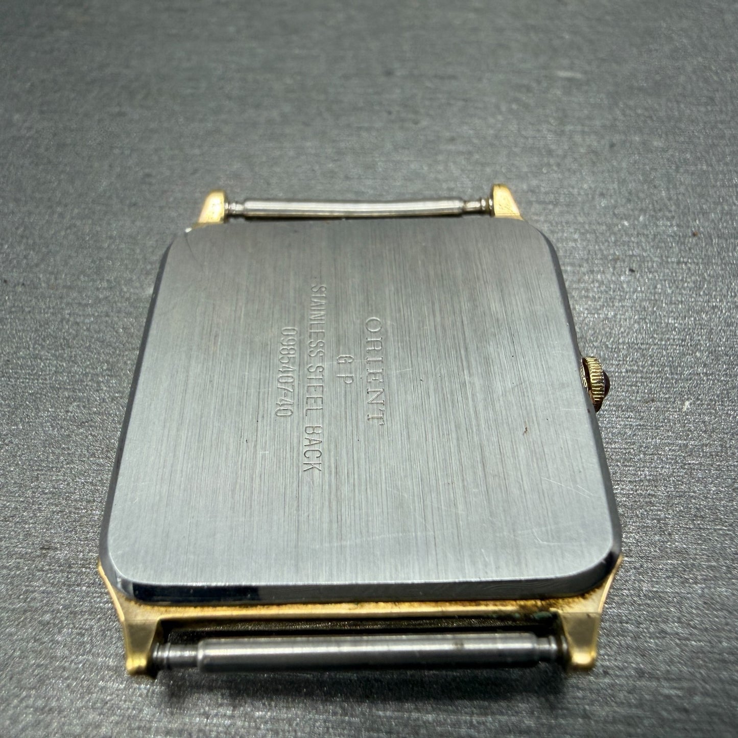 Orient Chandor Tank Watch Men 28mm Champagne Dial Gold Tone 0985407-40 PARTS11