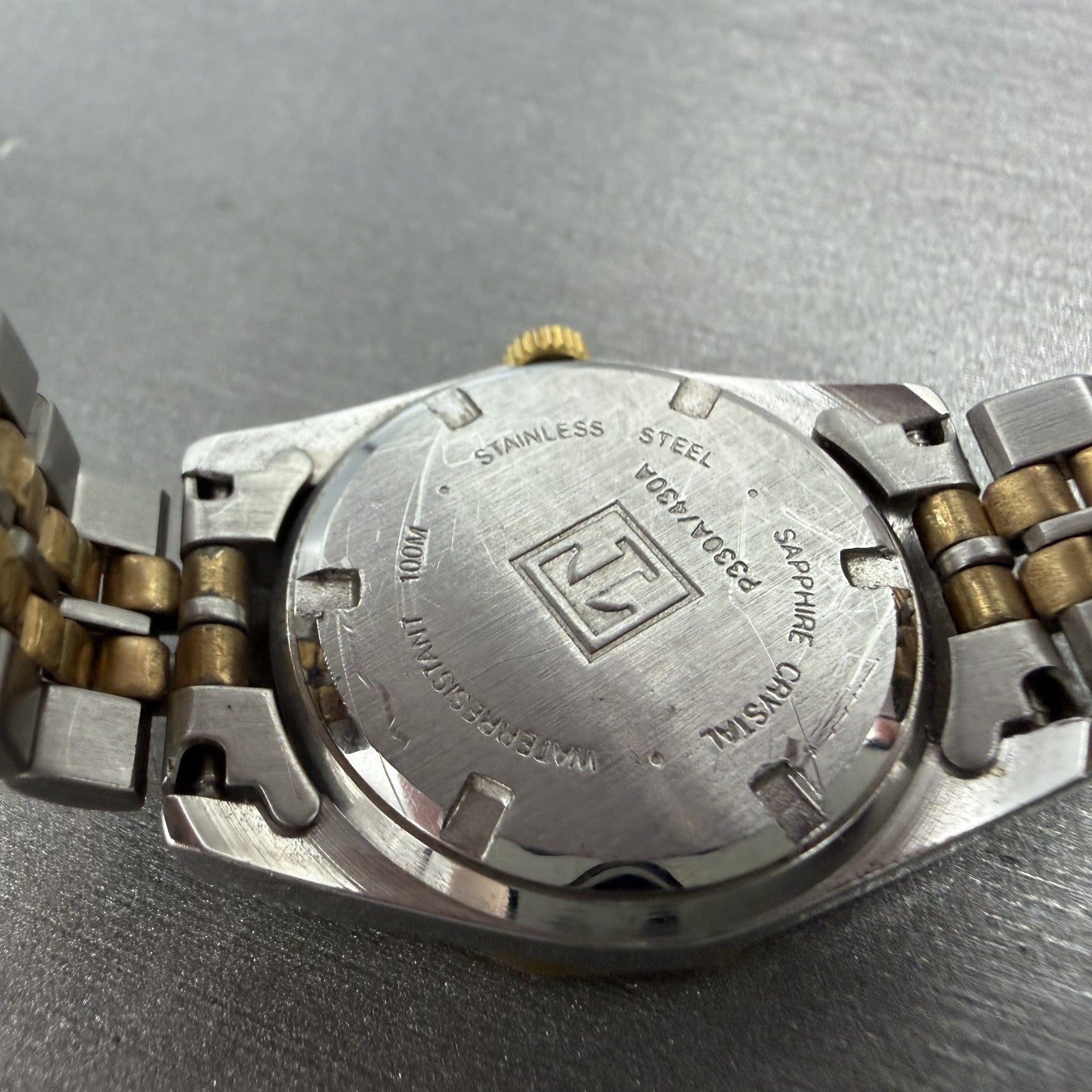 Tissot PR100 Watch Women 26mm White Dial Two Tone Date Round P330A/430A New Batt9