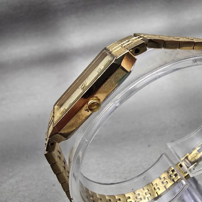 Citizen CQ Watch Women 13mm Champagne Dial Gold Tone 5421-S18523 New Battery VTG2