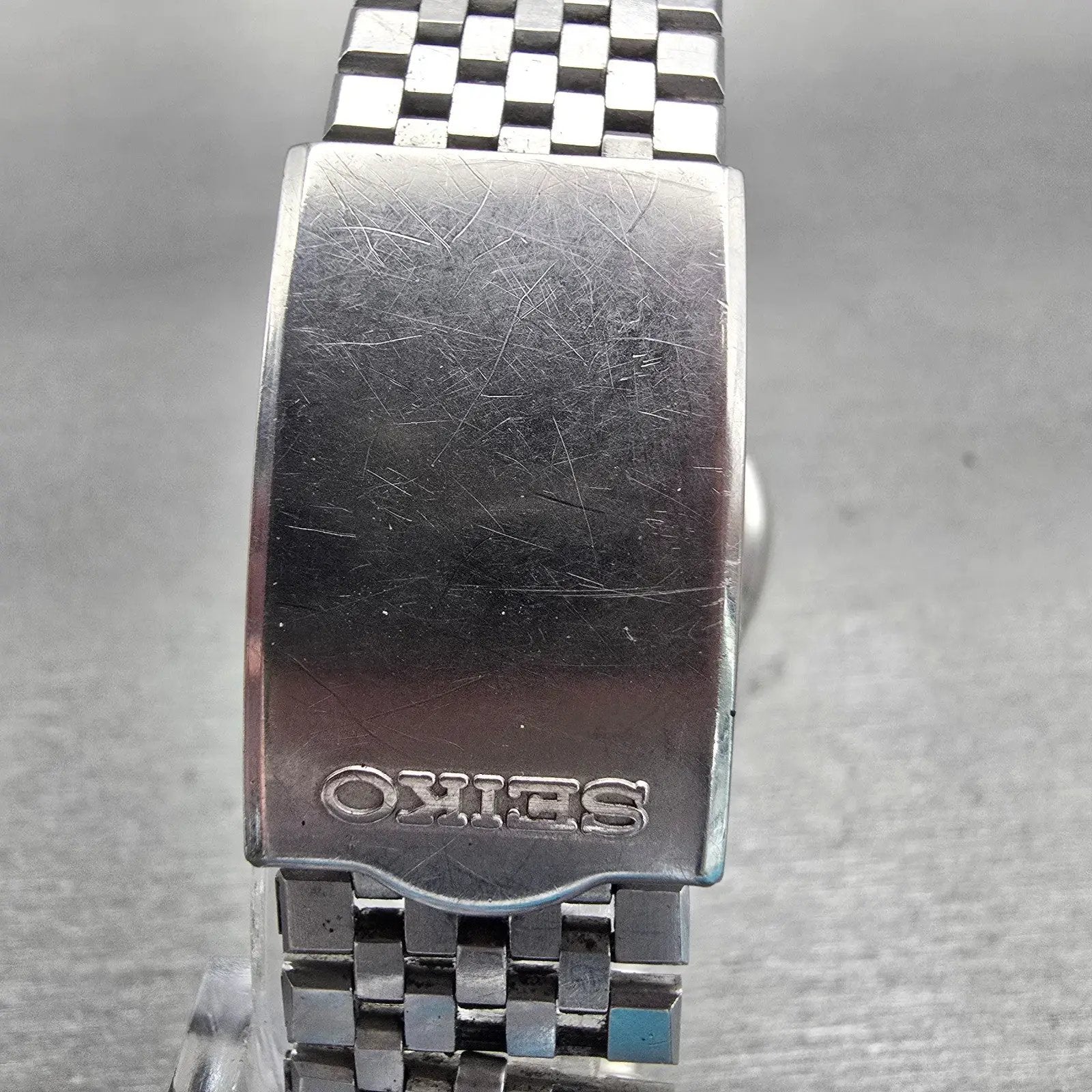 Seiko Watch Men 34mm Silver Dial Silver Tone Round 7121-7000 New Battery VTG7
