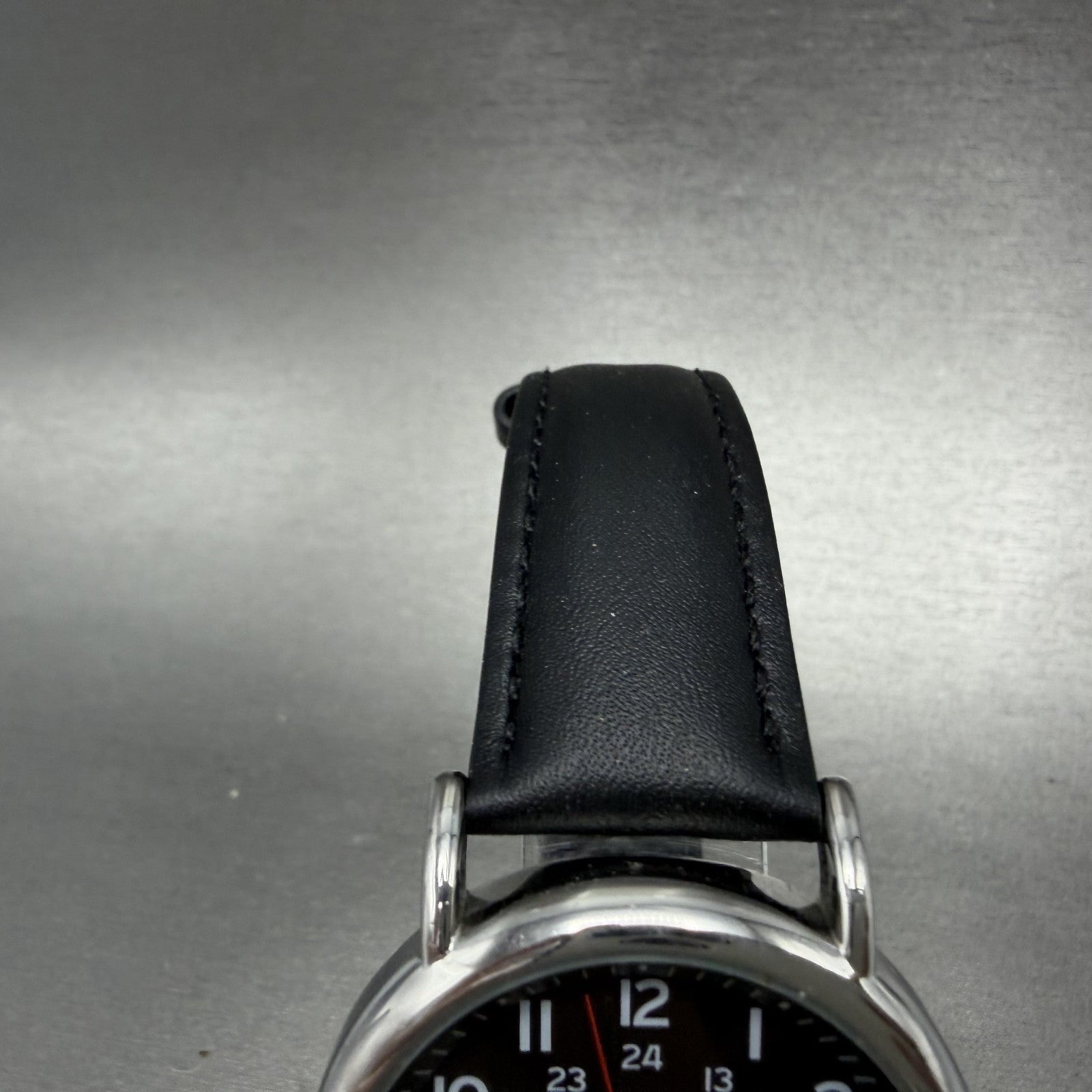 Timex Weekender Watch Men 38mm Black Dial Silver Tone Indiglo New Battery AB1234