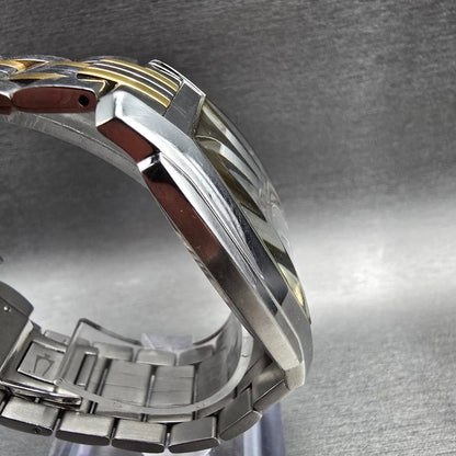 Bulova Tank Watch Men 38mm Silver Dial Two Tone Date Rectangle 98B109 New Batt3