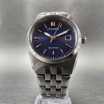 Citizen Eco-Drive Corso Watch Women 27mm Blue Dial Silver Date E011-S099684 Runs5
