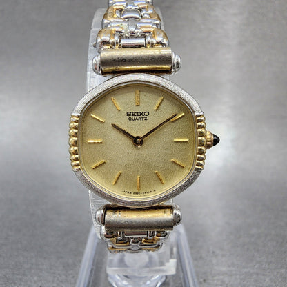 Seiko Watch Women 22mm Champagne Dial Two Tone Hexagon 23206190 New Battery0
