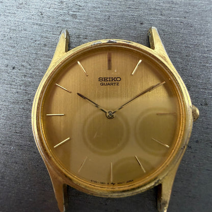 Seiko Watch Men 32mm Champagne Dial Gold Tone READ!!!!! 5Y30-7A71 New Battery1