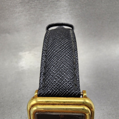 Waltham Maxim Tank Watch Women 26mm Black Dial Gold Tone Rectangle New Battery4