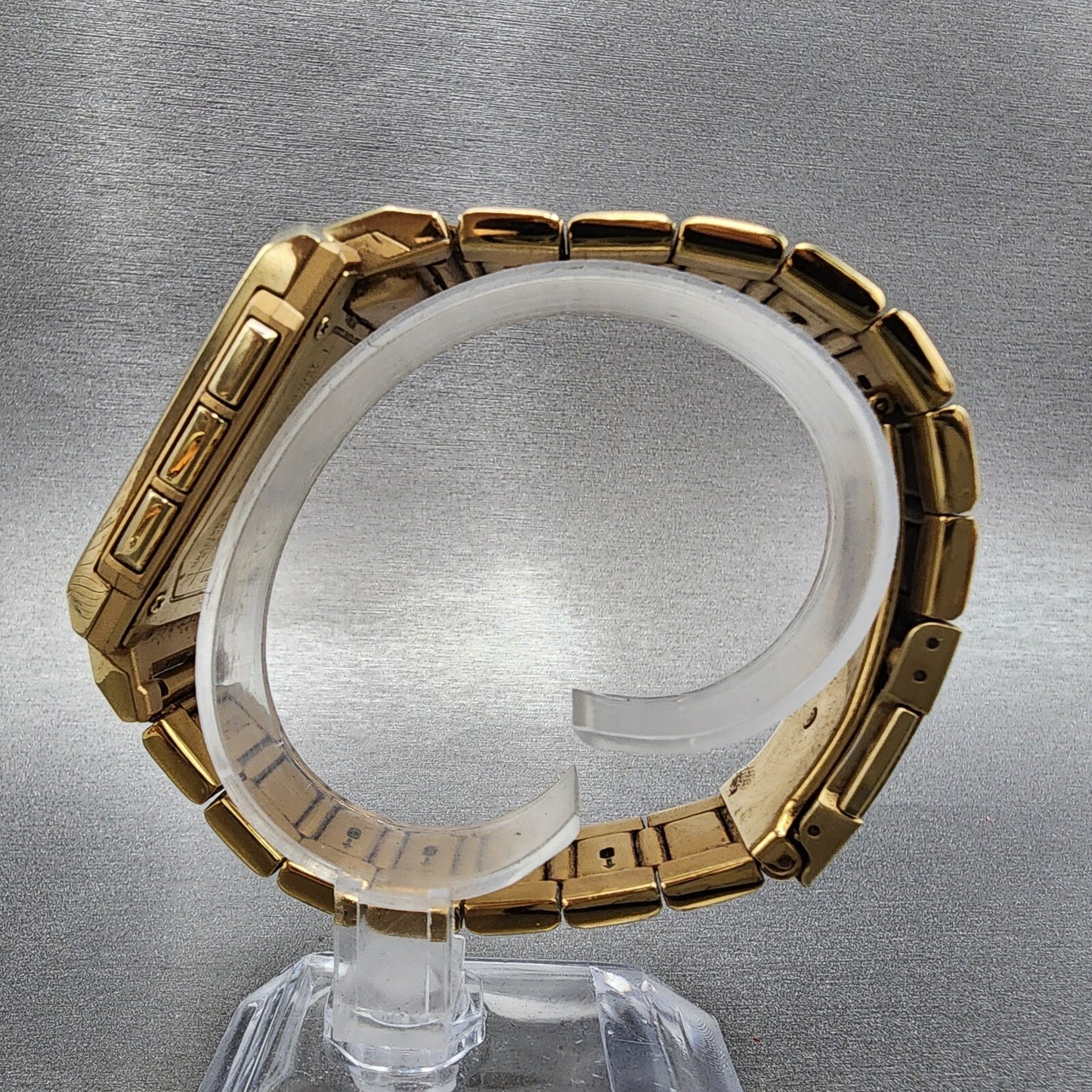 Casio IRW101 I Range Black Mic Watch Men 33mm Digital Gold Tone Rectangle Runs6