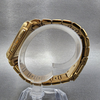 Casio IRW101 I Range Black Mic Watch Men 33mm Digital Gold Tone Rectangle Runs6