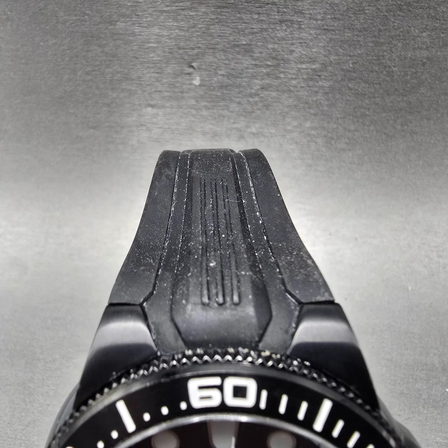 Citizen Eco-Drive Scuba Fin Watch Men 46mm Black Dial Black Date Round Works4