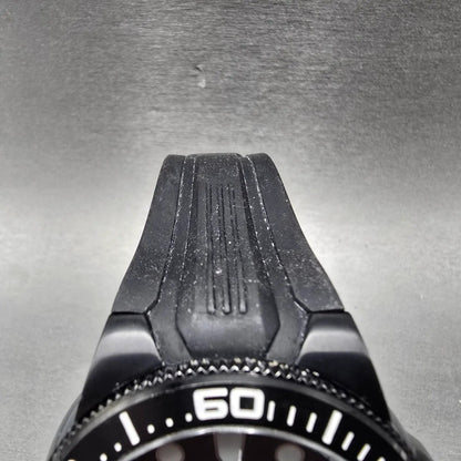 Citizen Eco-Drive Scuba Fin Watch Men 46mm Black Dial Black Date Round Works4