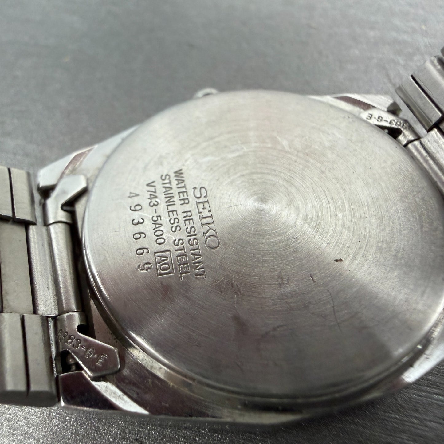 Seiko Tank Watch Men 33mm Black Dial Silver Tone Daydate V743-5A00 New Battery 19
