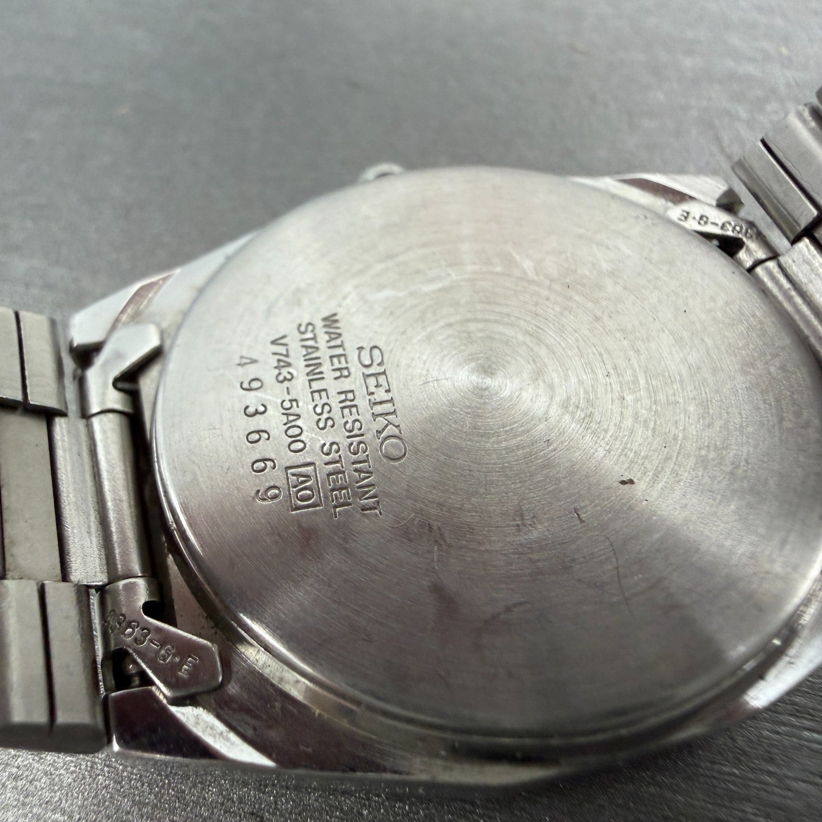 Seiko Tank Watch Men 33mm Black Dial Silver Tone Daydate V743-5A00 New Battery 19