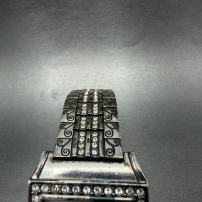Brighton Diamond Bar Watch Women 29mm White Dial Silver Plated New Battery4