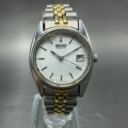 Seiko Watch Women 25mm White Dial Silver Tone Date 7n83-0011 Round NewBatt 870