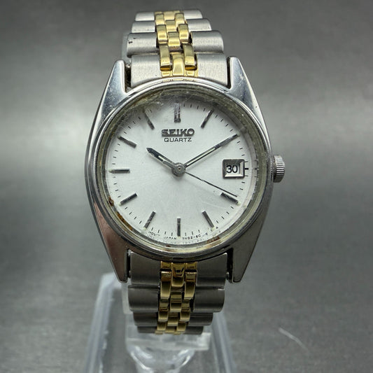 Seiko Watch Women 25mm White Dial Silver Tone Date 7n83-0011 Round NewBatt 870