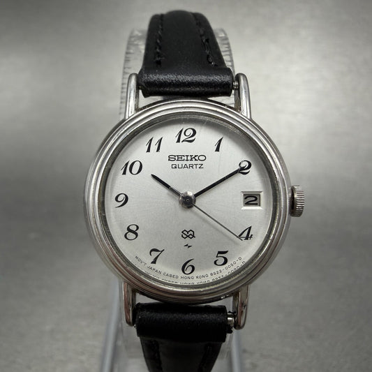 Seiko SQ Watch Women 23mm Silver Dial Silver Tone Date 8522-0030 New Battery0