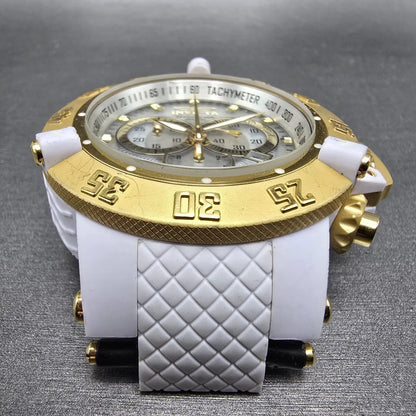 Invicta Sub Aqua Noma II Chronograph Watch Men 50mm Skeleton Dial White Tone Run2