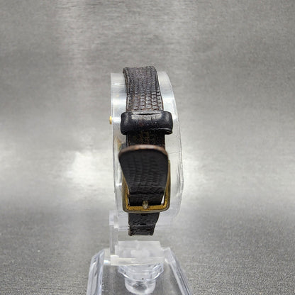 VTG Seiko Watch Women 16mm Gold Dial Gold Tone Oval 2C20-6399 New Battery