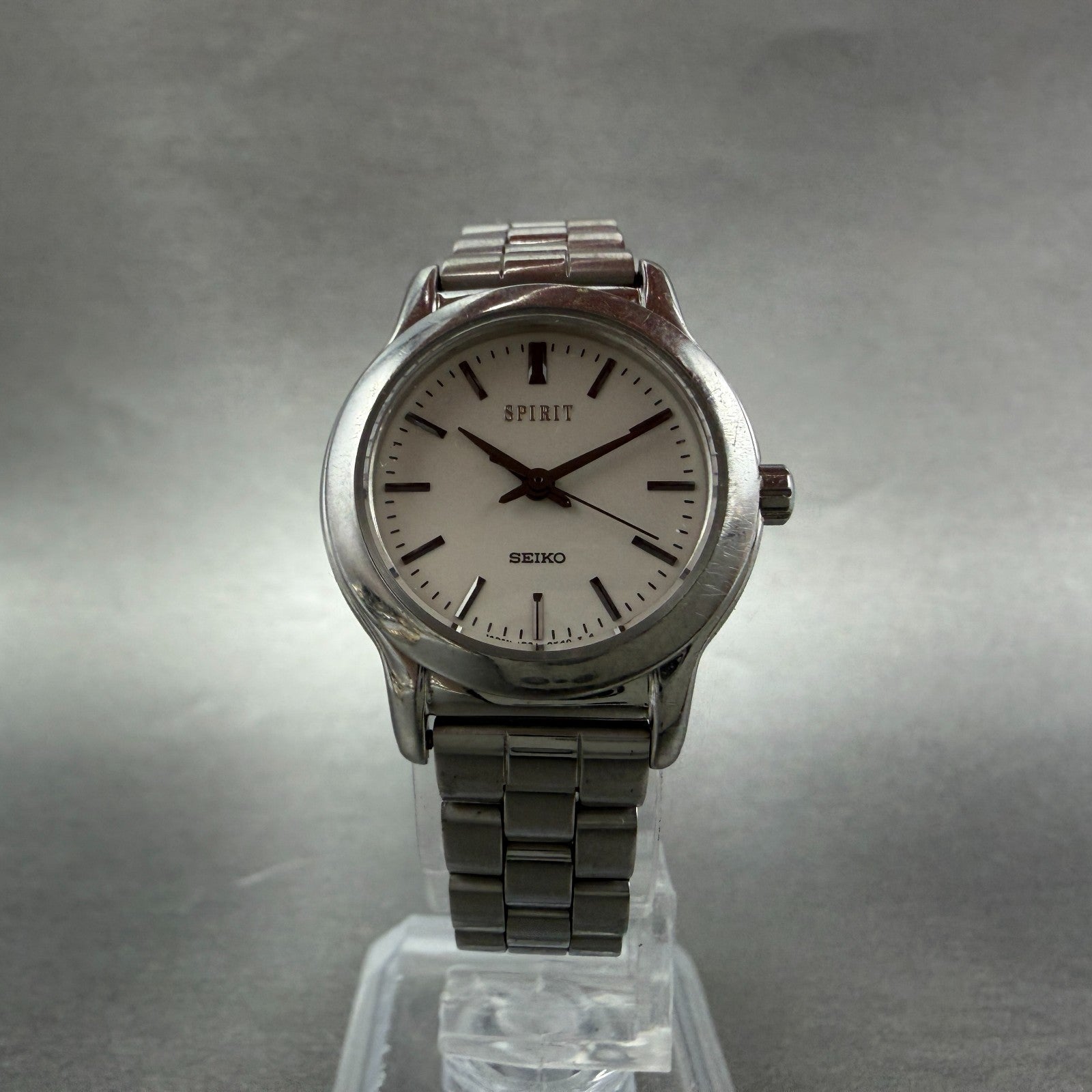 Seiko Spirit Watch Women 25mm White Dial Silver Tone Round 1F21-0G30 New Battery5