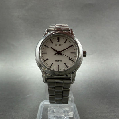 Seiko Spirit Watch Women 25mm White Dial Silver Tone Round 1F21-0G30 New Battery5