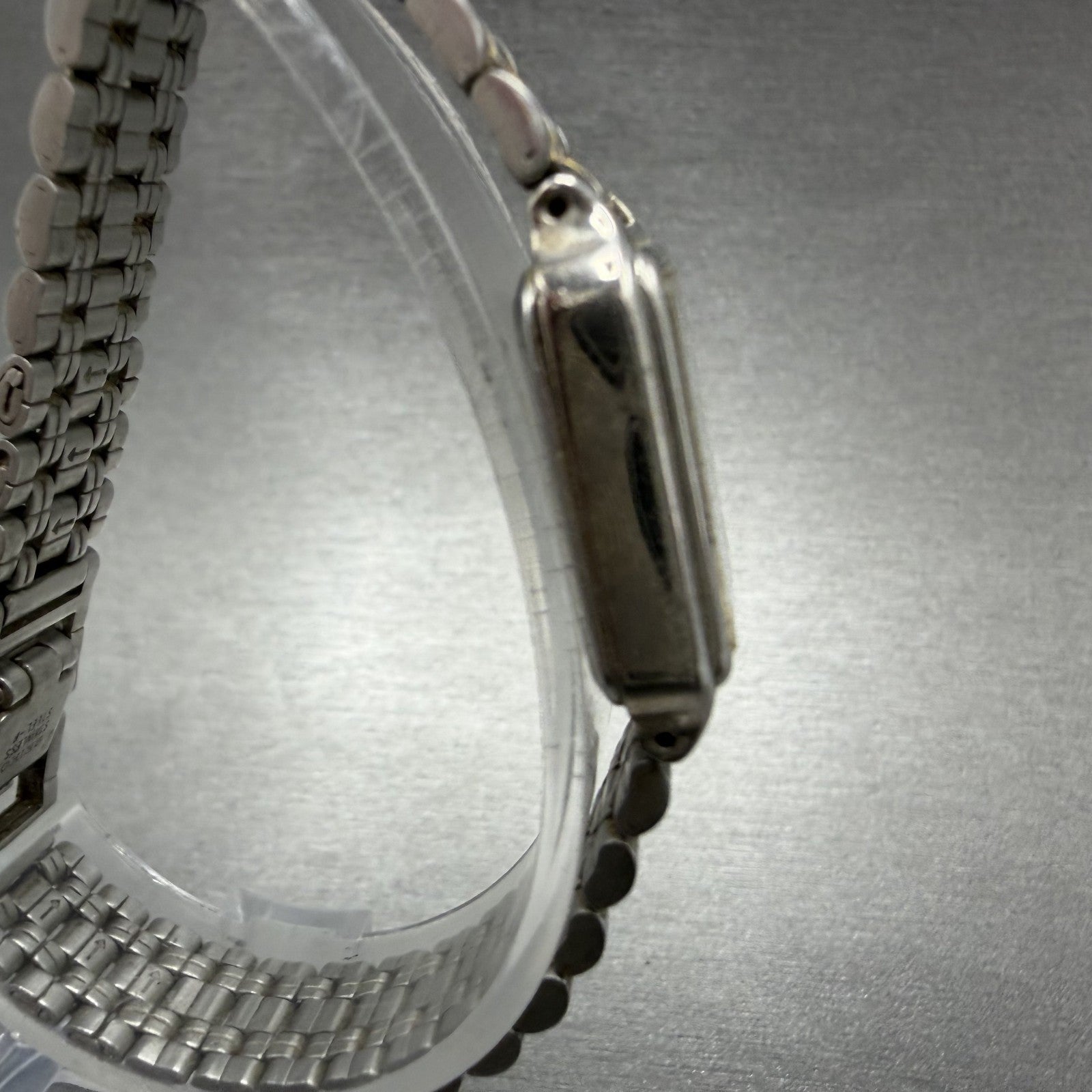 Seiko Tank Watch Women 18mm White Dial Two Tone Rectangle V401-5129 New BatteryL3