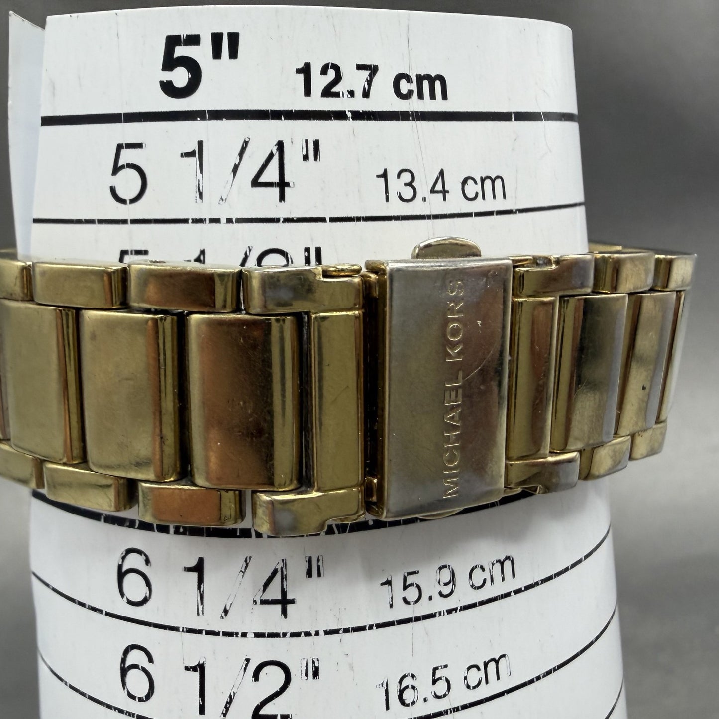 Michael Kors Watch Women 39mm MOP Dial Gold Tone Date Round MK-5071 New Batt10