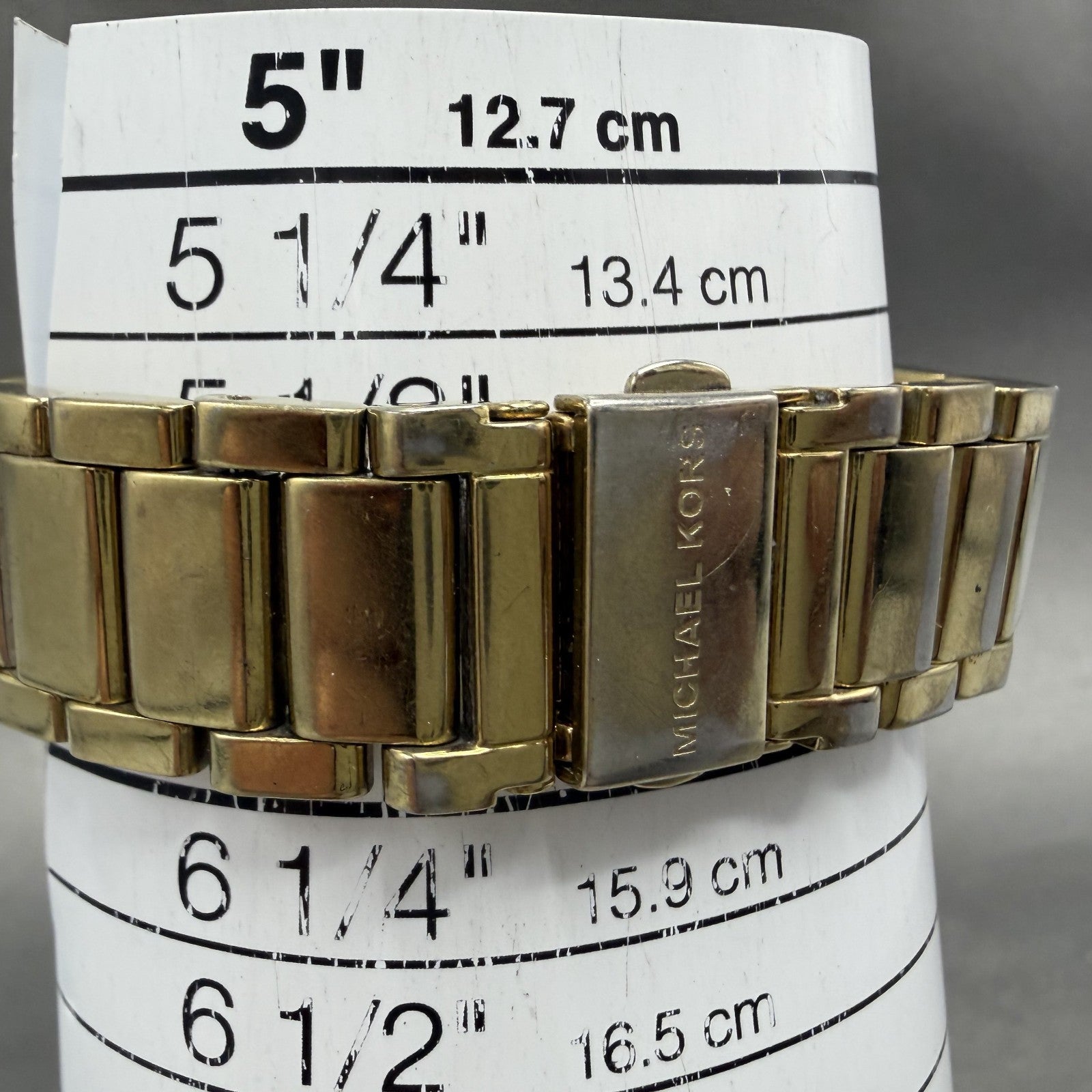Michael Kors Watch Women 39mm MOP Dial Gold Tone Date Round MK-5071 New Batt10