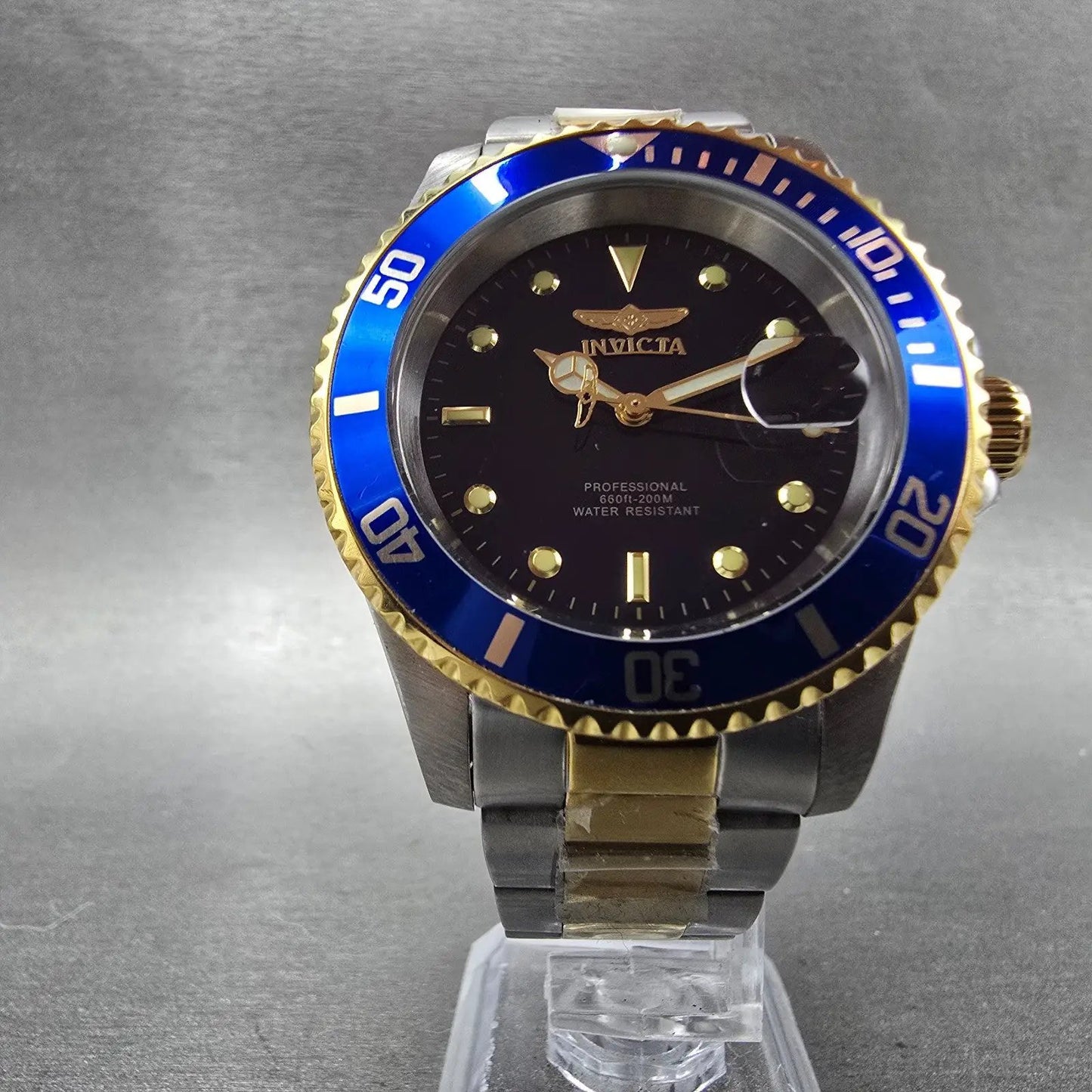 Invicta Pro Diver Watch Men 40mm Blue Dial Two Tone Date 26972 New Battery5