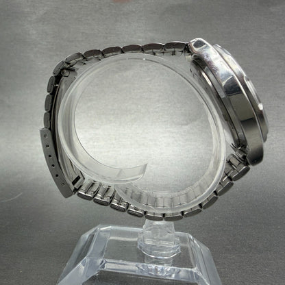 Seiko ALBA Carib Watch Men 36mm Silver Dial Steel Alarm Chrono N944-6A30 NewBatA8