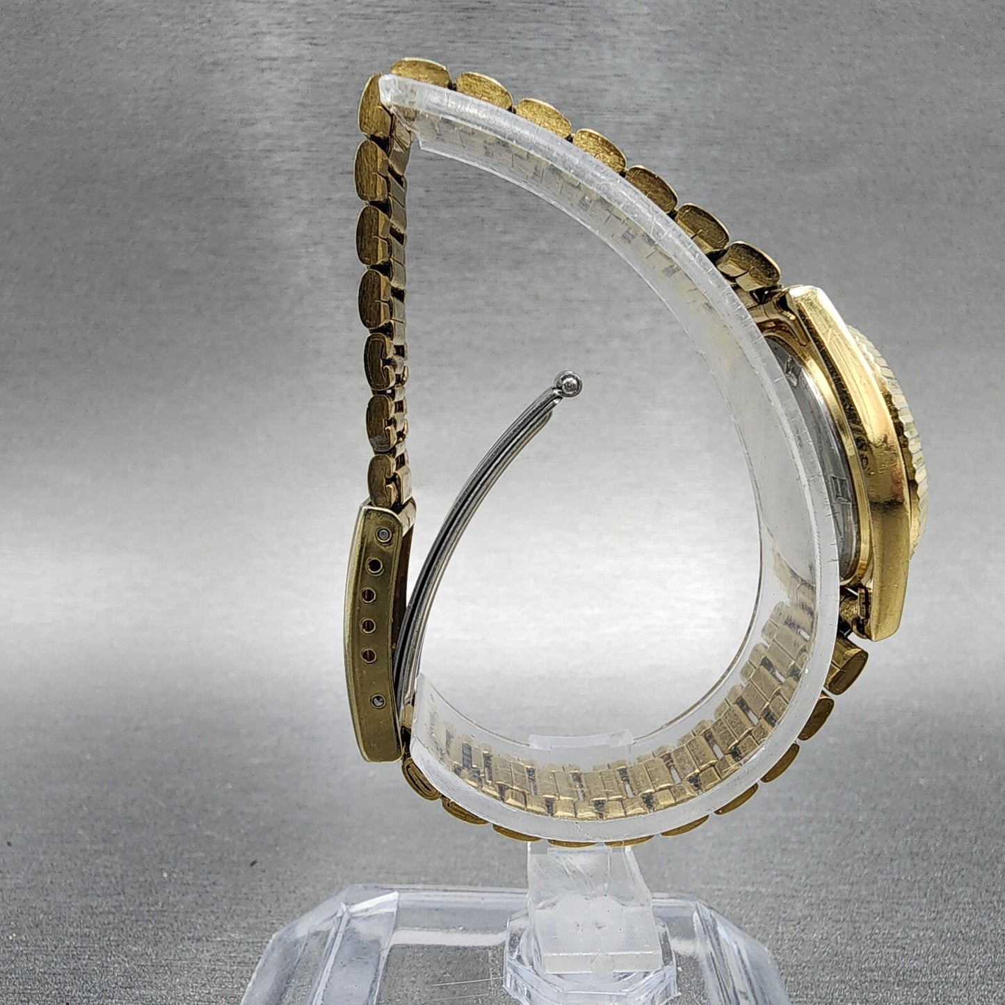 Seiko SQ Watch Women 24mm Gold Dial Gold Tone Daydate Round 3E230A69 New Batt8