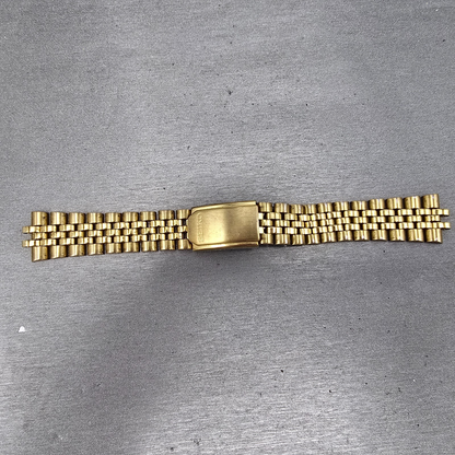 Seiko President Bracelet Stainless Steel Gold Tone Tri Folding Clasp VTG0