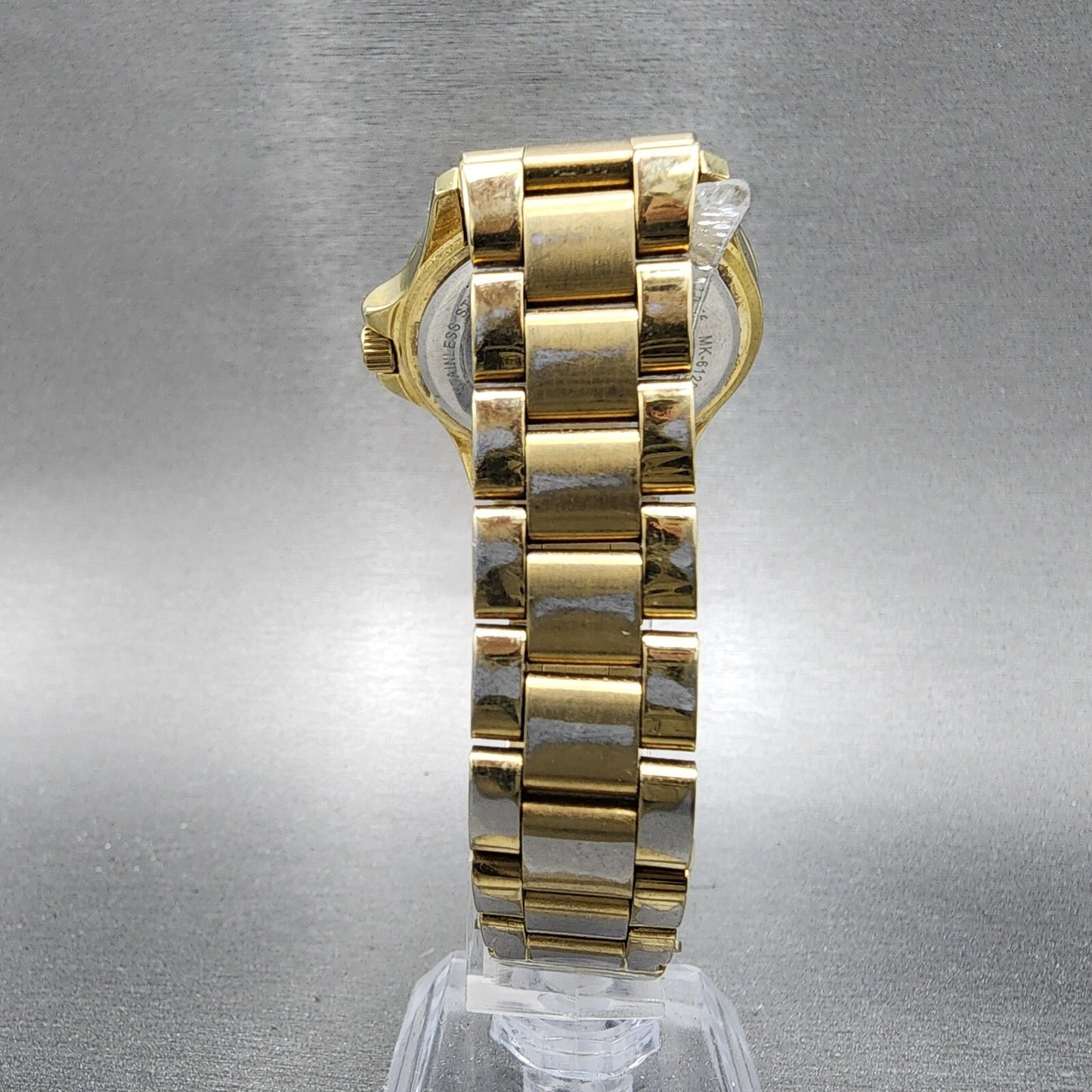 Michael Kors Tatum Watch Women 33mm Gold Dial Gold Tone Round MK6120 New Batt7